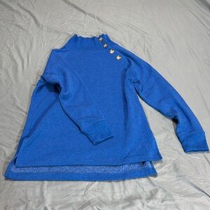 J. Crew women’s mock neck sweatshirt with Button Detail